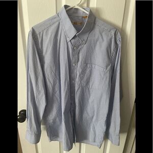Richard Harris men’s blue & white striped dress shirt
